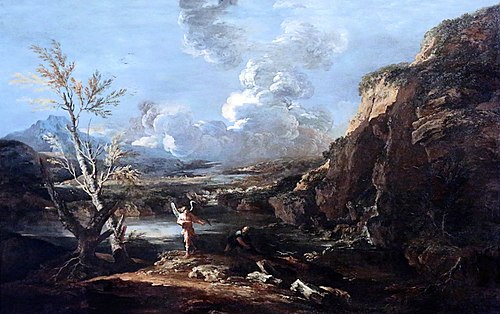 Landscape with Tobias and the Angel, 1670, Salvator Rosa
