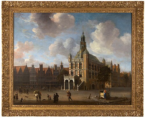 The market with the Waag in Deventer, 1665, Abraham Beerstraaten
