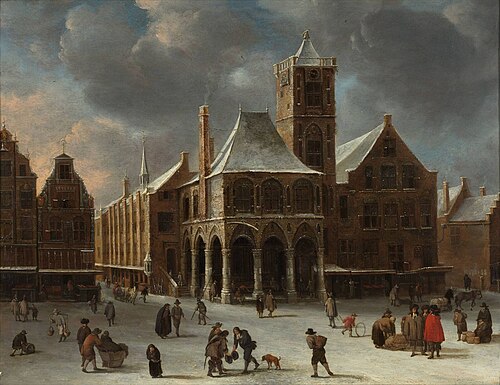 The old city hall of Amsterdam during winter, 1639, Abraham Beerstraaten