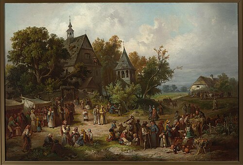 Fête paroissiale., 1866, Franciszek Kostrzewski