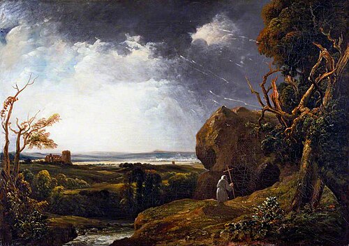 Landscape with Lightning and a Hermit, 1814, Peter De Wint