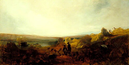 A Cornfield with Figures in Sunlight, , Peter De Wint