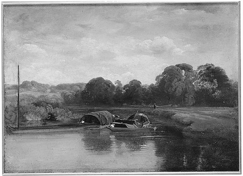 Barges on a River, , Peter De Wint