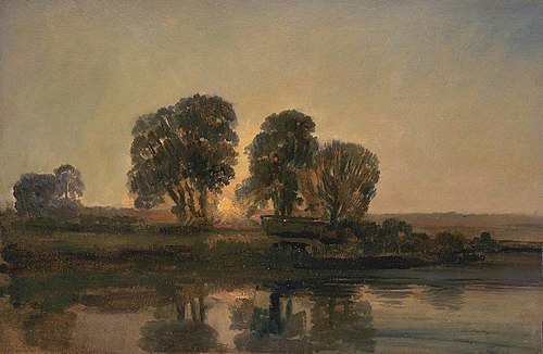 River Scene at Sunset, 1810, Peter De Wint