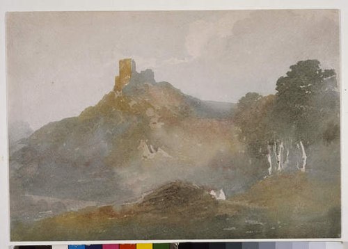 Castle on a Hill with a Bridge below, , Peter De Wint