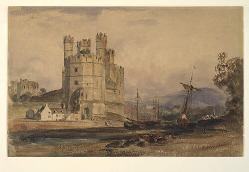 Caernarvon Castle, 1836, Peter De Wint