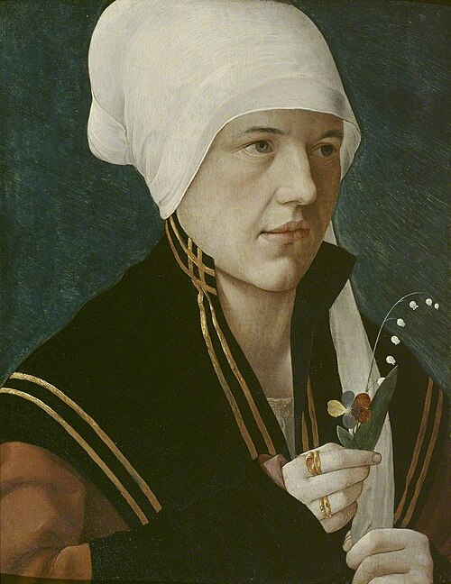 A Woman Holding a Lily-of-the-Valley and a Pansy, 1515, Marx Reichlich
