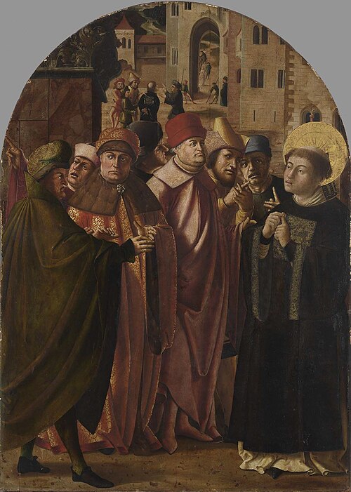 Jakobus-Stephanus-Altar: Disputation des hl. Stephanus, 1506, Marx Reichlich