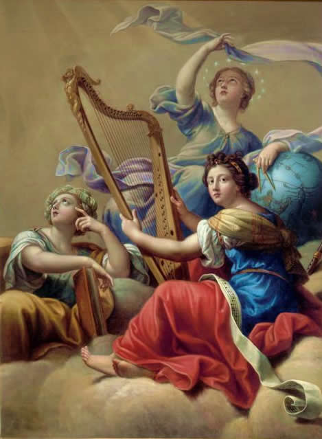 Euterpe, Érato et Uranie, 1650, Pierre Mignard