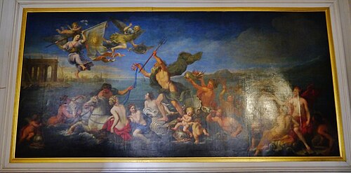 Neptune offrant ses richesses à la France. Allégorie à Louis XIV, 1650, Pierre Mignard
