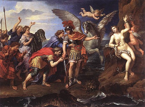 Le Roi Céphée et la Reine Cassiopée remerciant Persée d'avoir délivré leur fille Andromède, 1679, Pierre Mignard