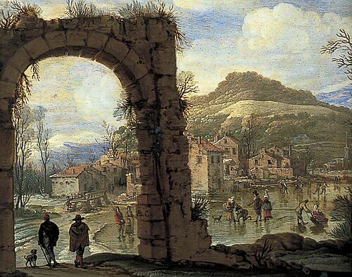Winter Scene with an Arch, , Abraham Casembroot