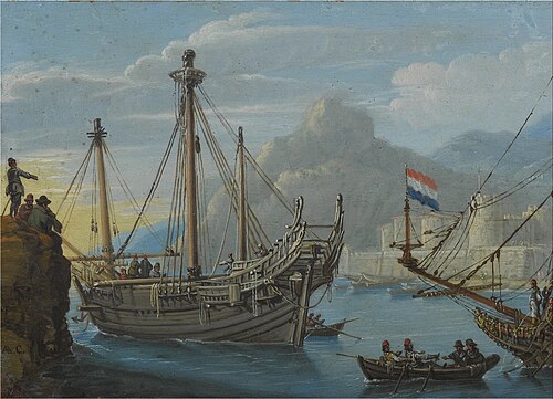 Dutch Merchant Ships off a Rocky Coast, 1650, Abraham Casembroot