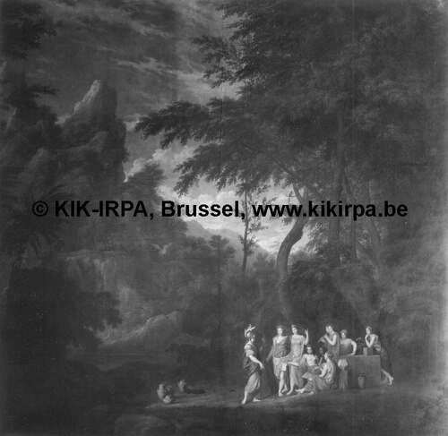 Minerva and the Muses in a Landscape, , Abraham Genoels