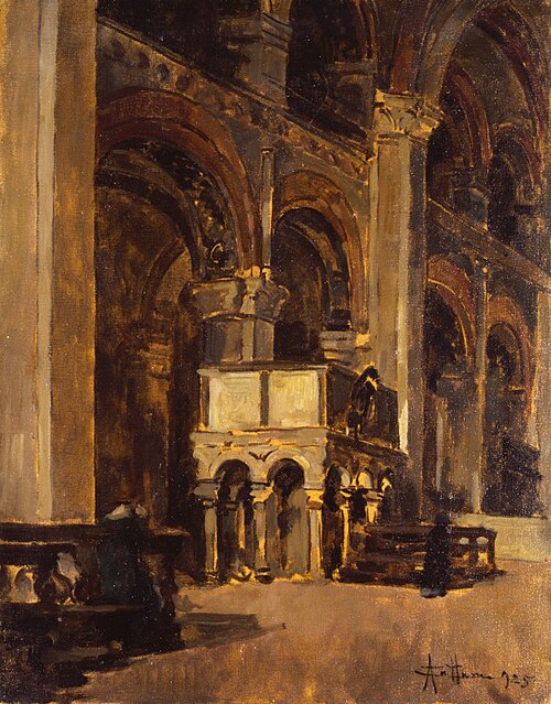 Interior of the Church of Sant’Ambrogio, 1925, Achille Cattaneo