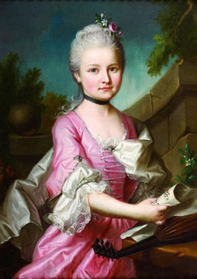 Portrait d'une jeune musicienne., 1772, Jakob Emanuel Handmann