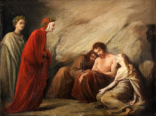 Dante incontra Sapìa nel Purgatorio, 1839, Adeodato Malatesta