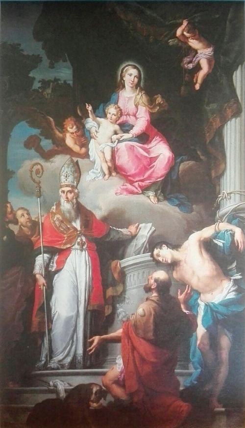 Madonna and Child, with Saints Massimo, Roch and Sebastian, 1805, Agostino Ugolini