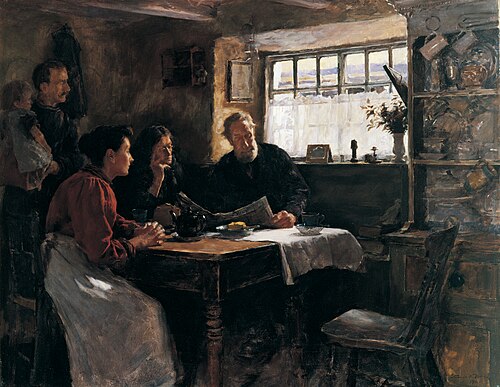 The 22 January 1901 (Reading the News of the Queen’s Death in a Cornish Cottage), 1901, Stanhope Forbes