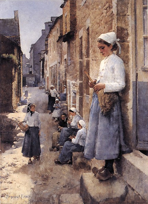 A Street in Brittany, 1881, Stanhope Forbes