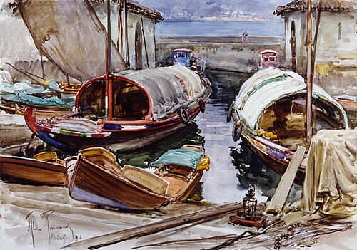 Boats in Bellagio, 1966, Aldo Raimondi