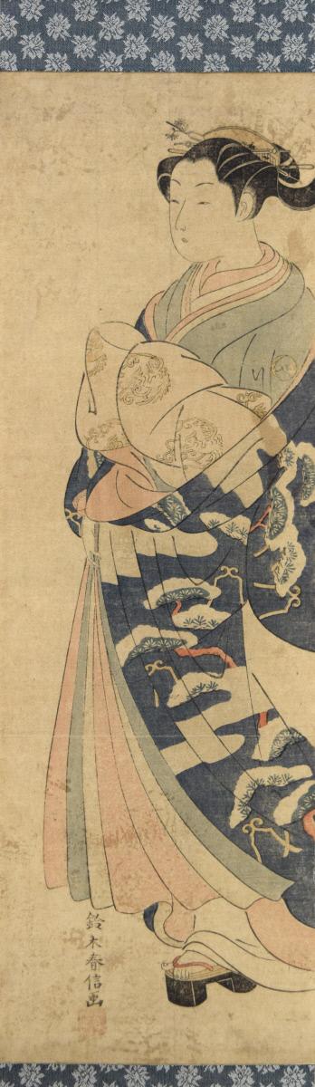 Woman in Floral Kimono, , Suzuki Harunobu