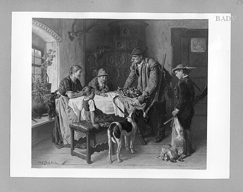 Heimkehr von der Jagd, 1886, Adolf Eberle