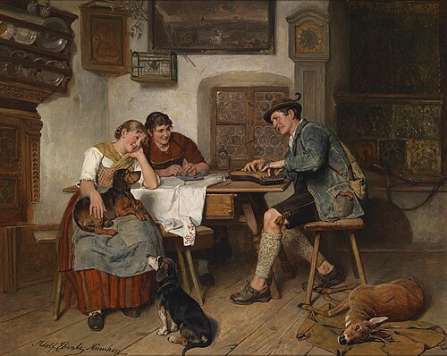 Musikalische Unterhaltung auf der Alm, 1914, Adolf Eberle