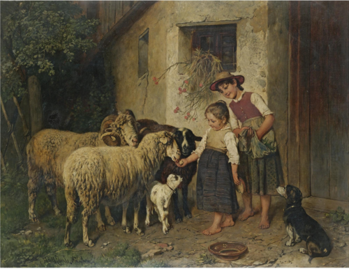FEEDING THE SHEEP, , Adolf Eberle
