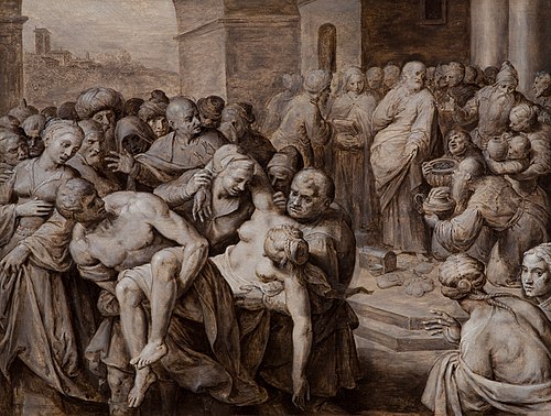 Death of Sapphira, 1600, Ambrosius Francken I
