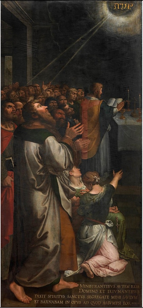 The sending forth of Paul and Barnabas (Acts 13:2), 1595, Ambrosius Francken I