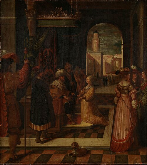 Esther and Ahasuerus, 1650, Ambrosius Francken I