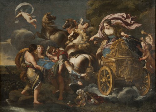 Armida abducts Rinaldo, 1700, Andrea Camassei