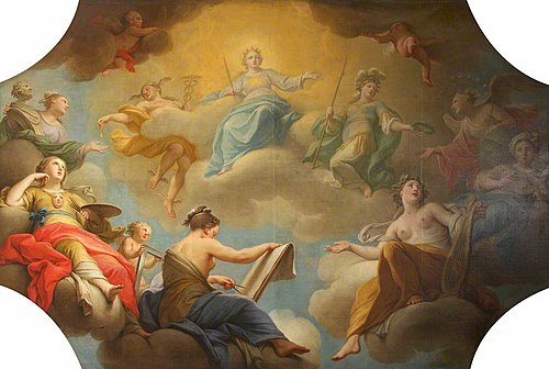 Mercury and Minerva presiding over the Arts, 1762, Andrea Casali