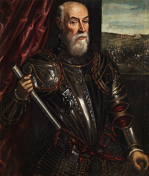 Portrait eines venezianischen Feldherrn., 1617, Andrea Vicentino