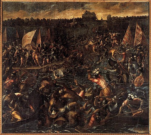 King Pippin's Army Trying to Reach Venice, 1590, Andrea Vicentino