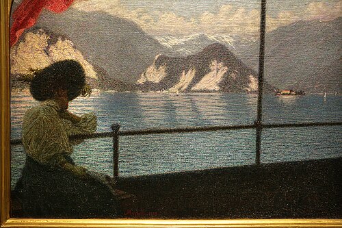 battello sul lago maggiore, 1915, Angelo Morbelli