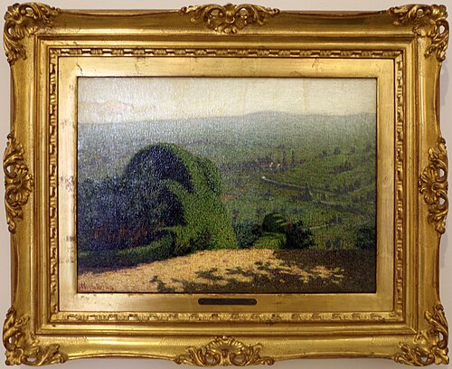 angolo di giardino (con sfondo di paesaggio), 1912, Angelo Morbelli