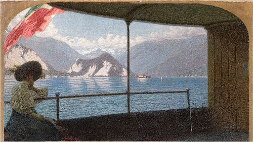Battello sul Lago Maggiore, 1915, Angelo Morbelli