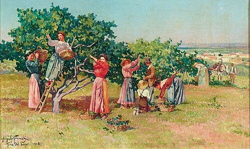 Harvest in Tuscany, 1903, Angiolo Tommasi