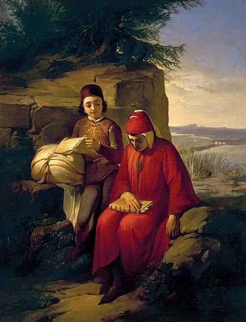 Dante in exile, 1856, Annibale Gatti