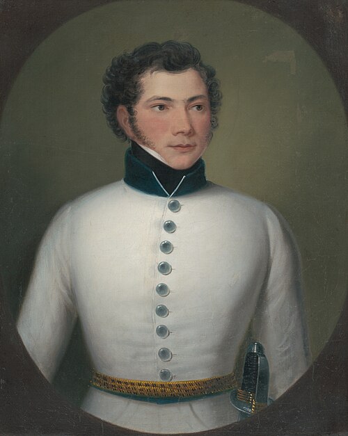 Podobizeň mladého vojaka v bielej uniforme, 1825, József Pesky