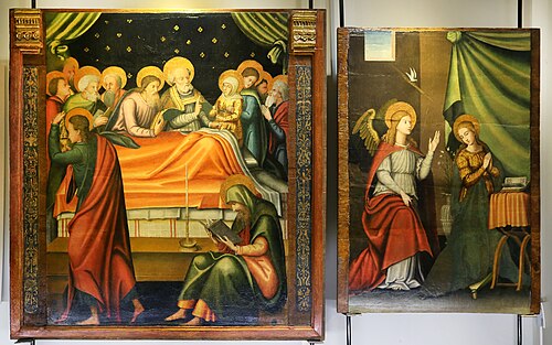 transito di maria e annunciazione, 1550, Antioco Mainas
