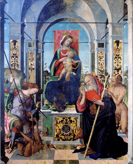 Madonna enthroned with child with saints, 1511, Antonio Aleotti