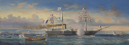 Réception du pape Pie IX à bord du Météore, , Louis Le Breton