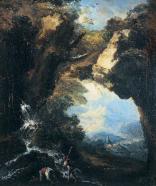 Landscape with a Waterfall, 1706, Antonio Maria Marini