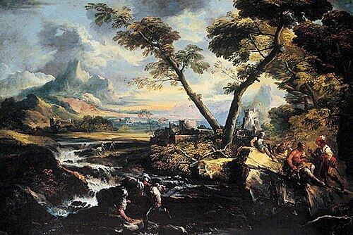Romantic Landscape with Brigands, 1706, Antonio Maria Marini