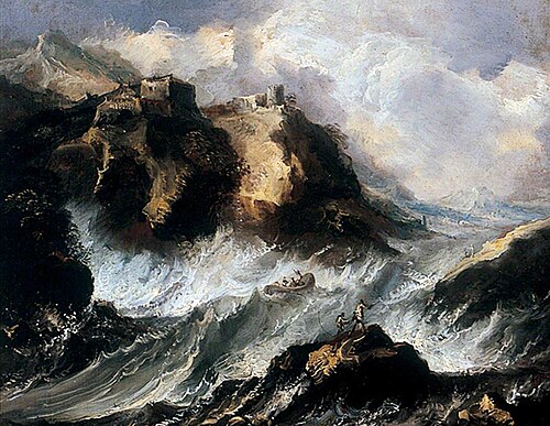Coastal Scene with a Storm, 1706, Antonio Maria Marini