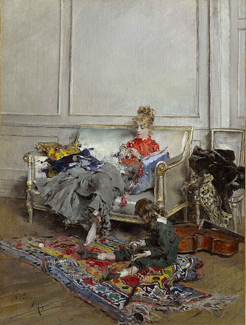 Jours tranquilles ou Jeune Femme au crochet, 1875, Giovanni Boldini