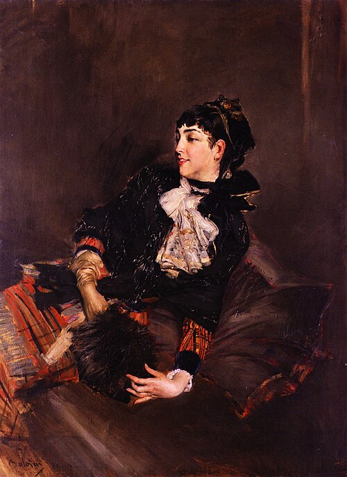 Countess Gabrielle de Rasty on a sofa, 1878, Giovanni Boldini